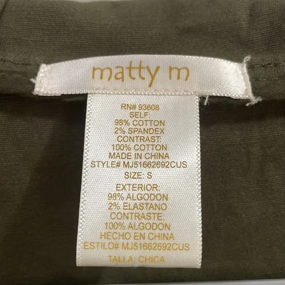 Matty M Cargo Vest - Olive Green - Picture 3 of 10